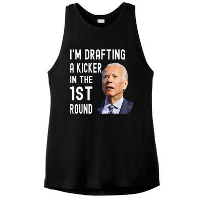 Funny Im Drafting A Kicker In The 1st Round Biden Confused Gift Ladies PosiCharge Tri-Blend Wicking Tank