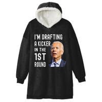 Funny Im Drafting A Kicker In The 1st Round Biden Confused Gift Hooded Wearable Blanket