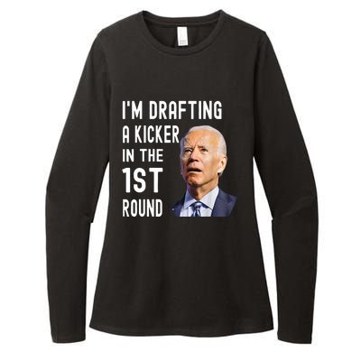 Funny Im Drafting A Kicker In The 1st Round Biden Confused Gift Womens CVC Long Sleeve Shirt