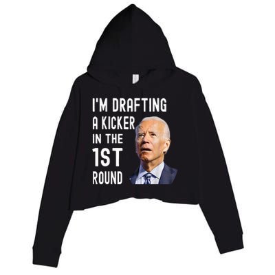 Funny Im Drafting A Kicker In The 1st Round Biden Confused Gift Crop Fleece Hoodie