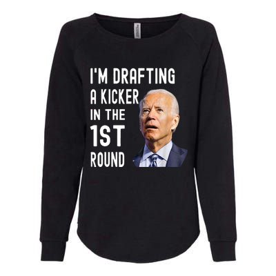 Funny Im Drafting A Kicker In The 1st Round Biden Confused Gift Womens California Wash Sweatshirt