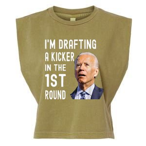 Funny Im Drafting A Kicker In The 1st Round Biden Confused Gift Garment-Dyed Women's Muscle Tee