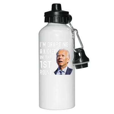 Funny Im Drafting A Kicker In The 1st Round Biden Confused Gift Aluminum Water Bottle