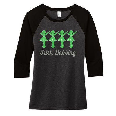 Funny Irish Dabbing Feis Irish Dance Best Gift Cute Gift Women's Tri-Blend 3/4-Sleeve Raglan Shirt