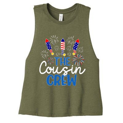 Fireworks Independence Day Women's Racerback Cropped Tank