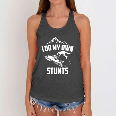 Funny I Do My Own Stunts Jet Ski Personal Watercraft PWC Gift Women's Knotted Racerback Tank