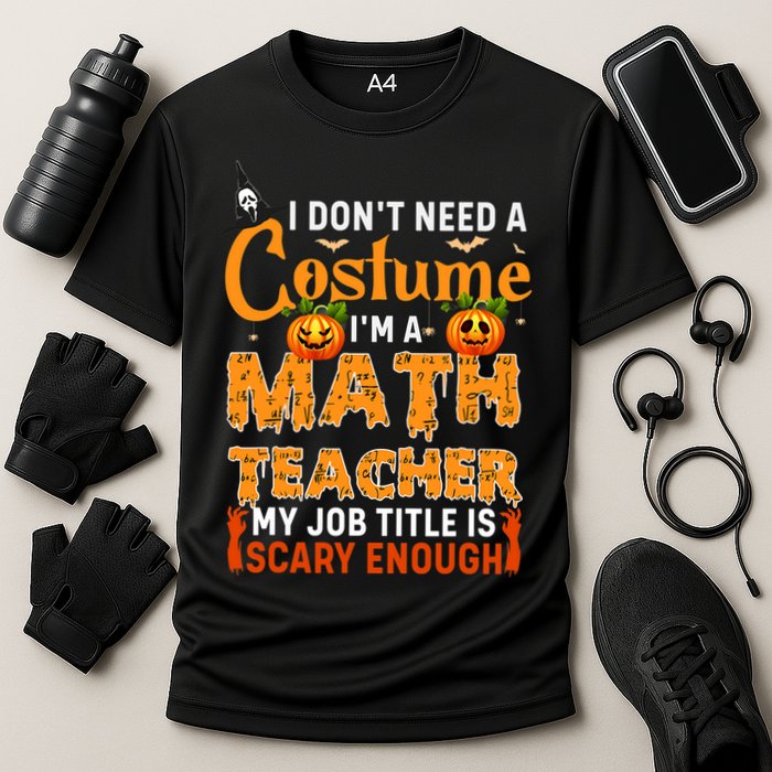 Funny I Don't Need A Costume I'm A Math Teacher Halloween Performance Shirt