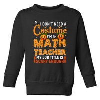 Funny I Don't Need A Costume I'm A Math Teacher Halloween Toddler Sweatshirt