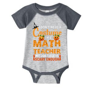 Funny I Don't Need A Costume I'm A Math Teacher Halloween Infant Baby Jersey Bodysuit