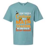 Funny I Don't Need A Costume I'm A Math Teacher Halloween Sueded Cloud Jersey T-Shirt
