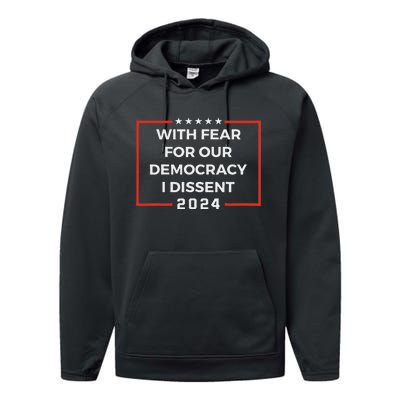 Funny I Dissent 2024 Democracy Humor Performance Fleece Hoodie