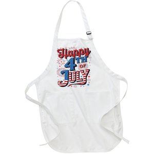 Firecracker Independence Day Happy 4th Of July Gift Full-Length Apron With Pockets