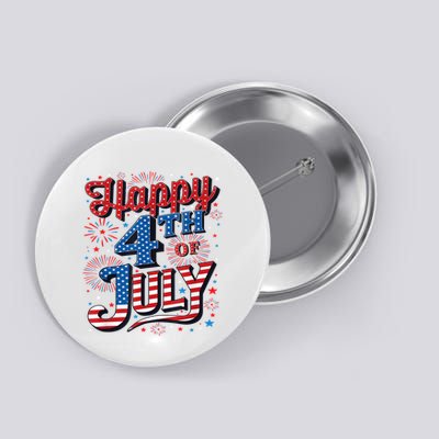 Firecracker Independence Day Happy 4th Of July Gift Button