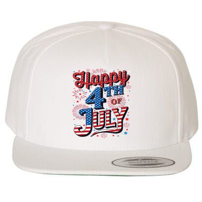 Firecracker Independence Day Happy 4th Of July Gift Wool Snapback Cap