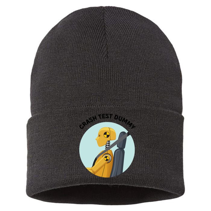 Funny I Do My Own Stunt Break Fix Repeat Crash Test Dummy Sustainable Knit Beanie