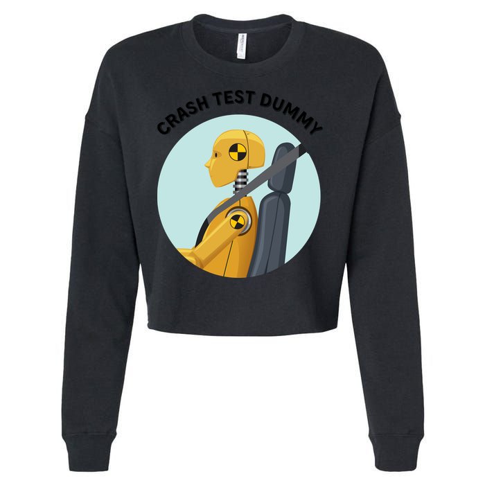 Funny I Do My Own Stunt Break Fix Repeat Crash Test Dummy Cropped Pullover Crew