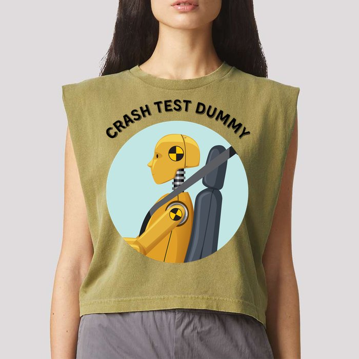 Funny I Do My Own Stunt Break Fix Repeat Crash Test Dummy Garment-Dyed Women's Muscle Tee
