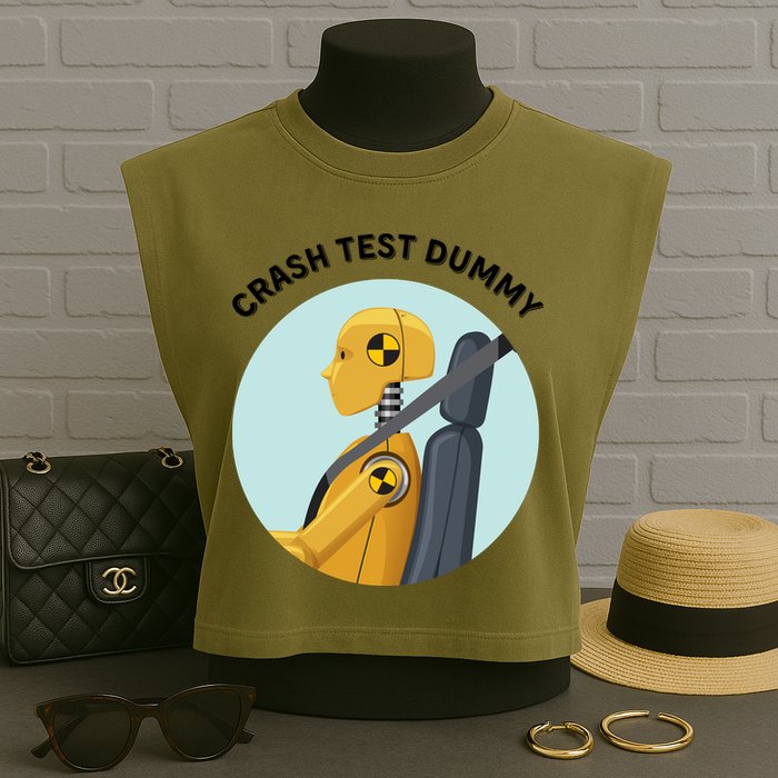 Funny I Do My Own Stunt Break Fix Repeat Crash Test Dummy Garment-Dyed Women's Muscle Tee