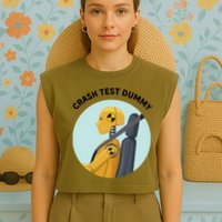 Funny I Do My Own Stunt Break Fix Repeat Crash Test Dummy Garment-Dyed Women's Muscle Tee