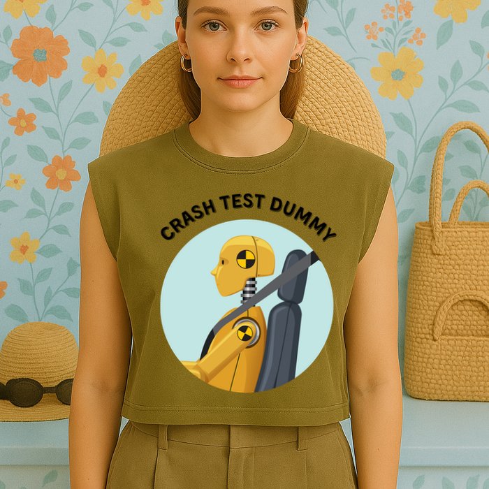 Funny I Do My Own Stunt Break Fix Repeat Crash Test Dummy Garment-Dyed Women's Muscle Tee