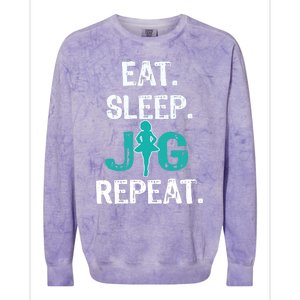 Funny Irish Dance Gift Cool Gift Eat Sleep Jig Repeat Colorblast Crewneck Sweatshirt