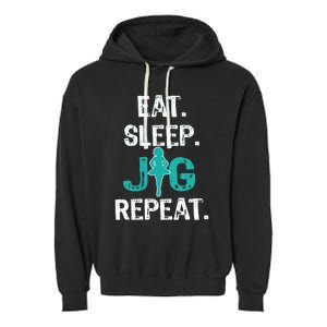 Funny Irish Dance Gift Cool Gift Eat Sleep Jig Repeat Garment-Dyed Fleece Hoodie