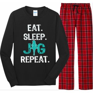 Funny Irish Dance Gift Cool Gift Eat Sleep Jig Repeat Long Sleeve Pajama Set