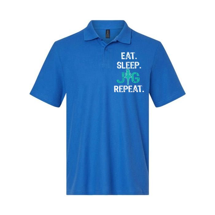 Funny Irish Dance Gift Cool Gift Eat Sleep Jig Repeat Softstyle Adult Sport Polo