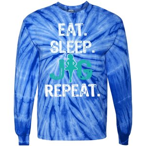 Funny Irish Dance Gift Cool Gift Eat Sleep Jig Repeat Tie-Dye Long Sleeve Shirt