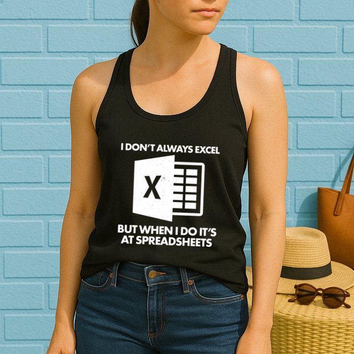 Funny I Don't Always Excel But When I Do It's At Spreadsheets Womens Tank Top