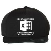 Funny I Don't Always Excel But When I Do It's At Spreadsheets Wool Snapback Cap