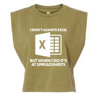 Funny I Don't Always Excel But When I Do It's At Spreadsheets Garment-Dyed Women's Muscle Tee