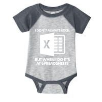 Funny I Don't Always Excel But When I Do It's At Spreadsheets Infant Baby Jersey Bodysuit