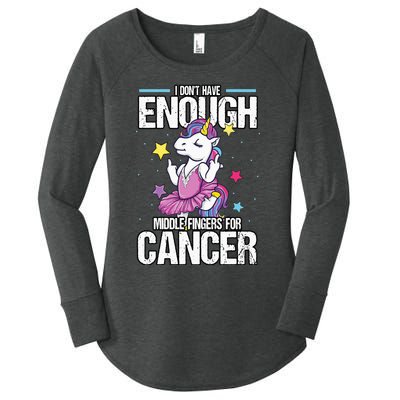 Funny I Dont Have Enough Middle Fingers For Cancer Unicorn Women's Perfect Tri Tunic Long Sleeve Shirt