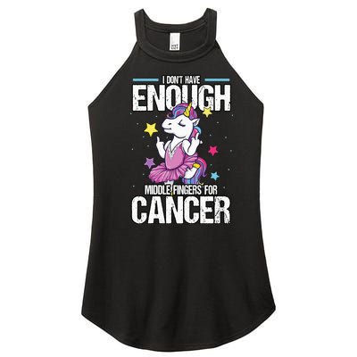 Funny I Dont Have Enough Middle Fingers For Cancer Unicorn Women’s Perfect Tri Rocker Tank