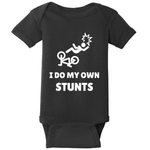 Funny I Do My Own Stunts Funny Mountain Bike Gift Baby Bodysuit