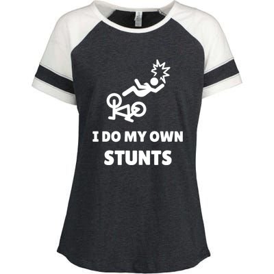 Funny I Do My Own Stunts Funny Mountain Bike Gift Enza Ladies Jersey Colorblock Tee