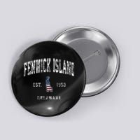 Fenwick Island Delaware De Vintage American Flag Button