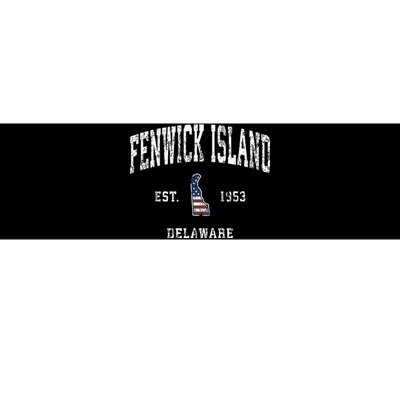 Fenwick Island Delaware De Vintage American Flag Bumper Sticker