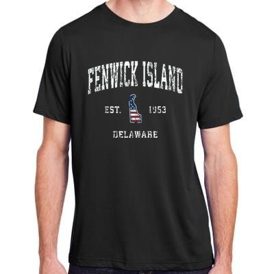 Fenwick Island Delaware De Vintage American Flag Adult ChromaSoft Performance T-Shirt