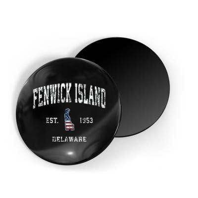 Fenwick Island Delaware De Vintage American Flag Magnet