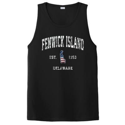 Fenwick Island Delaware De Vintage American Flag PosiCharge Competitor Tank