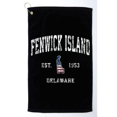 Fenwick Island Delaware De Vintage American Flag Platinum Collection Golf Towel