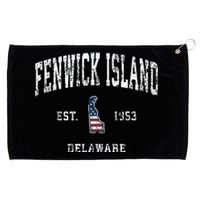 Fenwick Island Delaware De Vintage American Flag Grommeted Golf Towel