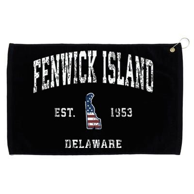 Fenwick Island Delaware De Vintage American Flag Grommeted Golf Towel