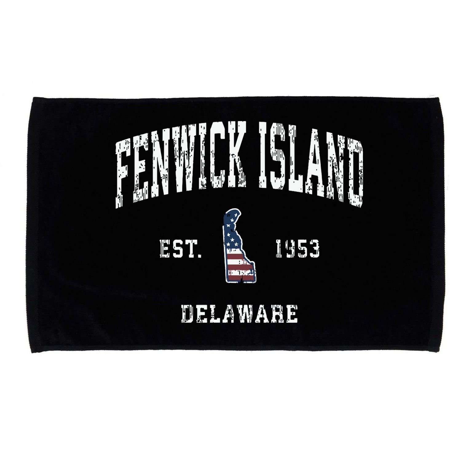Fenwick Island Delaware De Vintage American Flag Microfiber Hand Towel