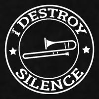 Funny I Destroy Silence Trombone Trumpet Player Trombonist Ladies PosiCharge Tri-Blend Wicking Tank