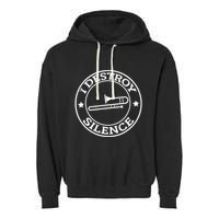 Funny I Destroy Silence Trombone Trumpet Player Trombonist Garment-Dyed Fleece Hoodie