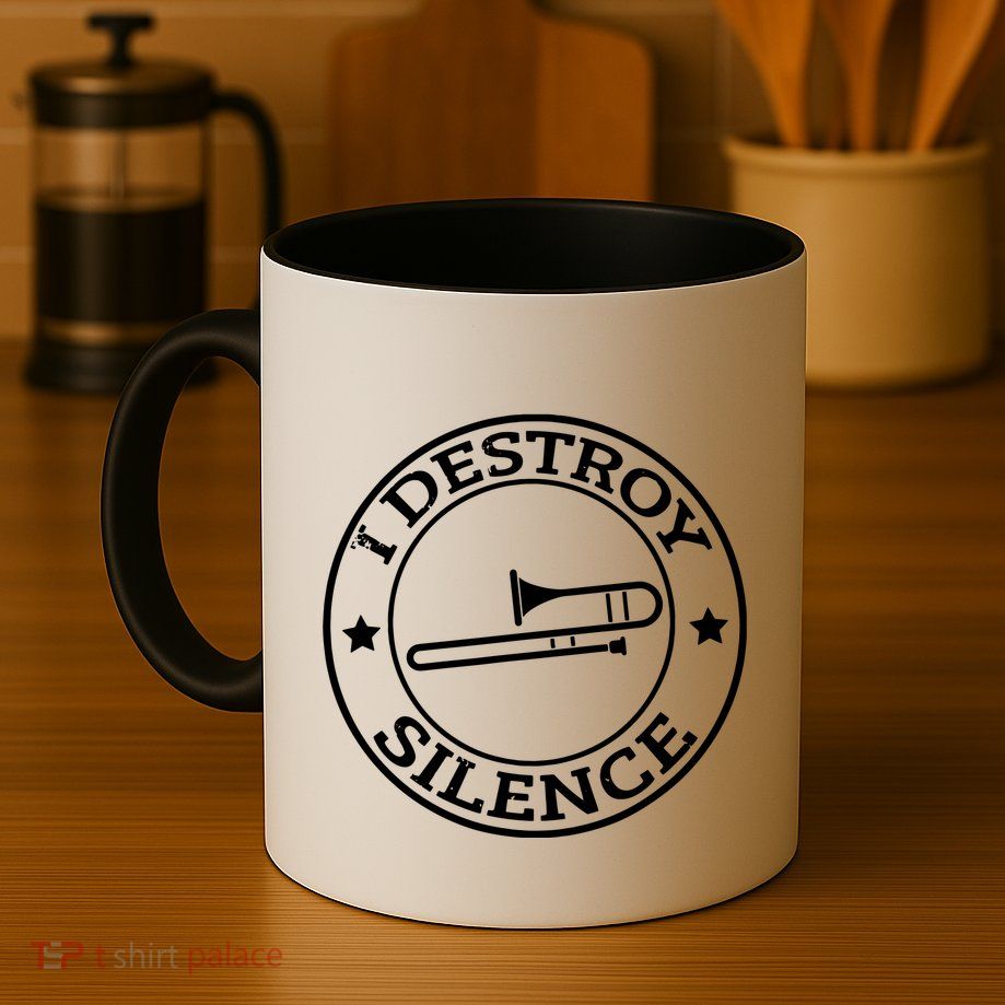 Funny I Destroy Silence Trombone Trumpet Player Trombonist Mug