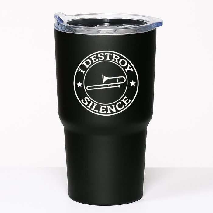 Funny I Destroy Silence Trombone Trumpet Player Trombonist Tumbler